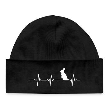 Motif d’impulsion de lapin - Bonnet bébé bio - noir - Devant
