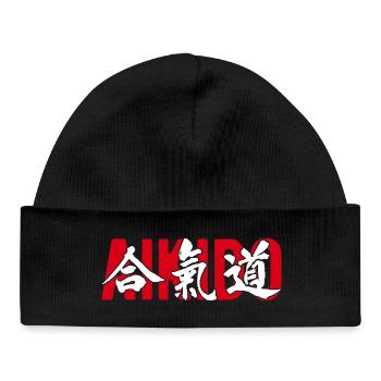 Aïkido Arène d’arts martiaux Dojo Kanji Japon - Bonnet bébé bio - noir - Devant