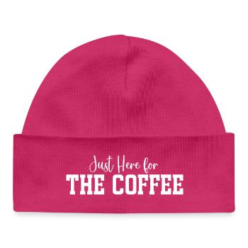 Just Here for The Coffee - Baby Organic Beanie - hot pink - Front