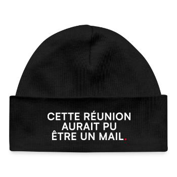 Réunion inutile – Cette réunion = mail - Bonnet bébé bio - noir - Devant