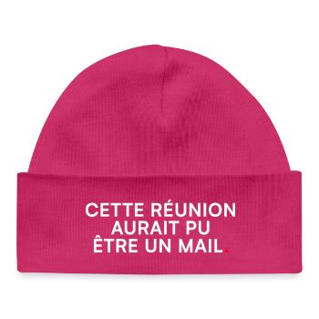 No meeting – This meeting = email - Baby Organic Beanie - hot pink - Front