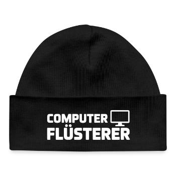 Computerflüsterer Shirt - Baby Organic Mütze - Schwarz - Vorne