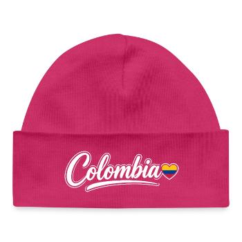 Scénario colombien avec cœur de drapeau Patriotique - Bonnet bébé bio - hot pink - Devant