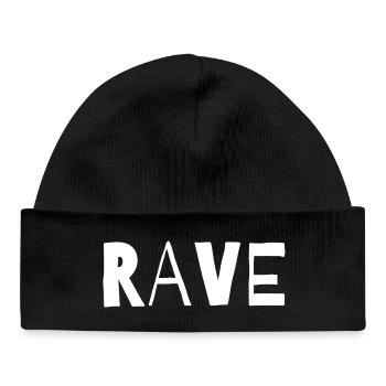 Conception typographique de musique rave - Bonnet bébé bio - noir - Devant