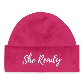 Sie ist bereit - Baby Organic Mütze - hot Pink - Vorne