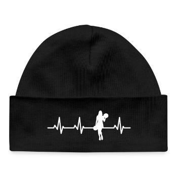 Battement de cœur de pom-pom girl - Bonnet bébé bio - noir - Devant