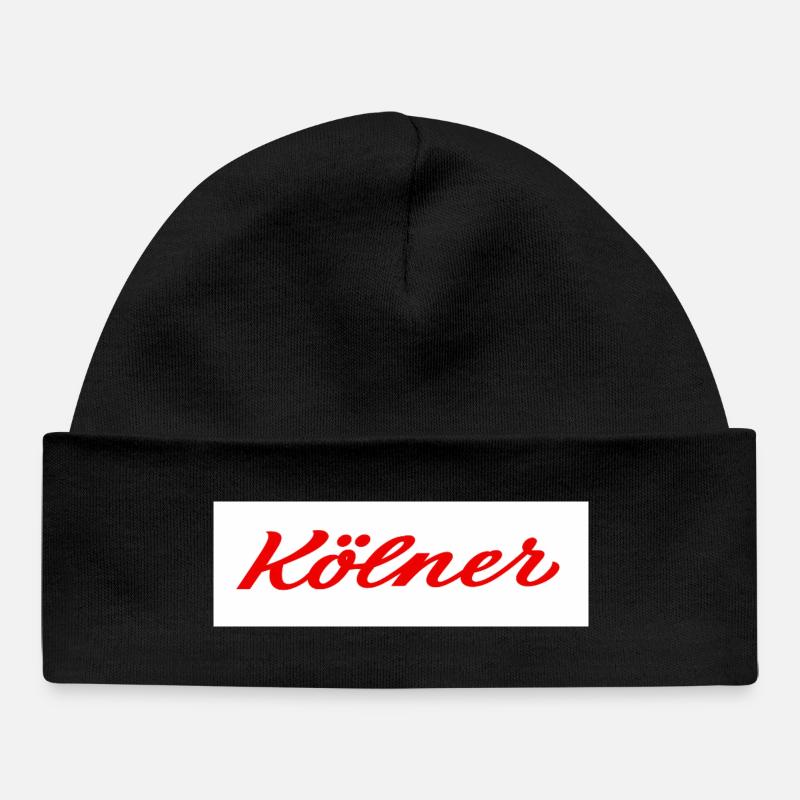 Kölner Roter Script-Logo Print - Baby Organic Mütze - Schwarz