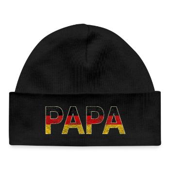 Dad in Flag Texture German - Baby Organic Beanie - black - Front