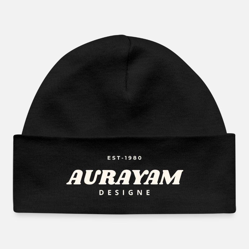 Aurayam Design Vintage 1980 - Light Edition - Bonnet bébé bio - noir