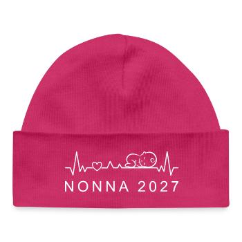 Futura Nonna 2027 Battito Cardiaco Gravidanza - Baby Organic Beanie - hot pink - Front