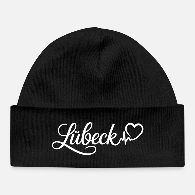 Lübeck Heartbeat - Bonnet bébé bio - noir