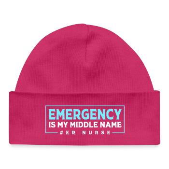 Ambulance infirmière d’urgence - Bonnet bébé bio - hot pink - Devant
