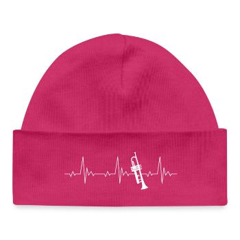 Trumpet heartbeat for trumpet players - Baby Organic Beanie - hot pink - Front