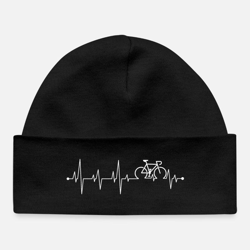 Vélo Heartbeat Line Art - Bonnet bébé bio - noir