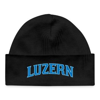 Lucerne Wordmark Blue Outline - Baby Organic Beanie - black - Front