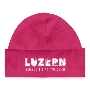 LUZERN geilschti Stadt vo de Schwiiz - Baby Organic Mütze - hot Pink - Vorne