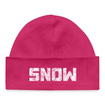 Snow Frosty Structure Capital Letters Quota - Baby Organic Beanie - hot pink - Front