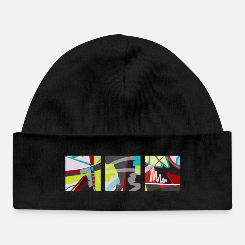 Trilogie de couleurs, de lignes et de surfaces ! - Bonnet bébé bio - noir