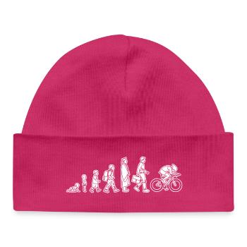 Evolution eines Radfahrers - Baby Organic Mütze - hot Pink - Vorne
