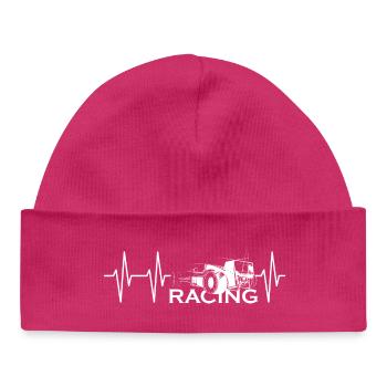 Pulse Formula Sketch Heartbeat Course de voitures de course - Bonnet bébé bio - hot pink - Devant