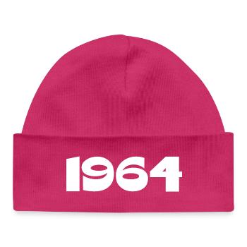Personalize 1964 60th Birthday Template - Baby Organic Beanie - hot pink - Front