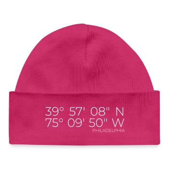 Coordonnées : Philadelphie, Pennsylvanie - Bonnet bébé bio - hot pink - Devant