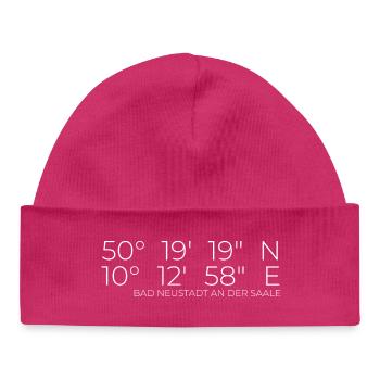 Coordinates Bad Neustadt an der Saale - Baby Organic Beanie - hot pink - Front