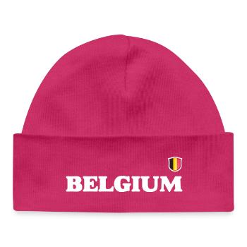 Belgium Flag - Baby Organic Beanie - hot pink - Front