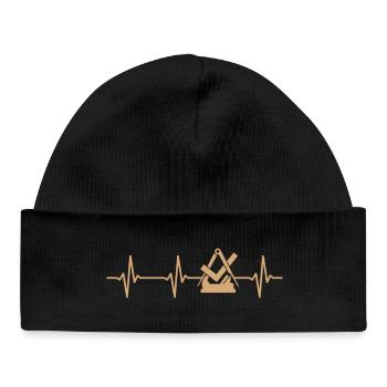 Carpenter Carpenter Guild Sign Heartbeat - Baby Organic Beanie - black - Front