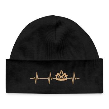 Carpenter's guild sign heartbeat carpenter - Baby Organic Beanie - black - Front