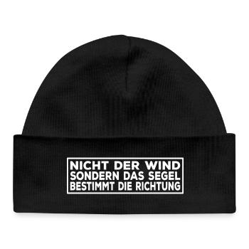 Ce n'est pas le vent, mais la voile - dicton du marin - Bonnet bébé bio - noir - Devant
