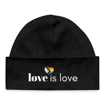 L’amour est l’amour - Progress Pride Heart - Bonnet bébé bio - noir - Devant