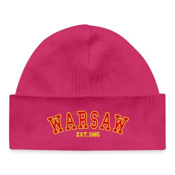 Warsaw_Est_1985 - Baby Organic Beanie - hot pink - Front