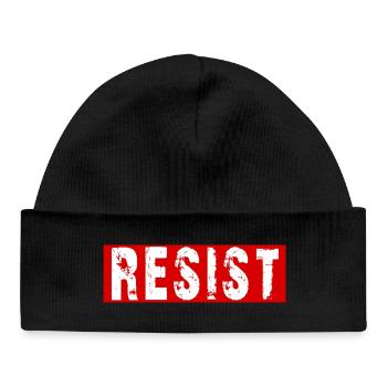 Resist Distressed Protest Typography - Baby Organic Beanie - black - Front