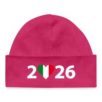 I love Italien 2026, Italien 2026 - Baby Organic Mütze - hot Pink - Vorne