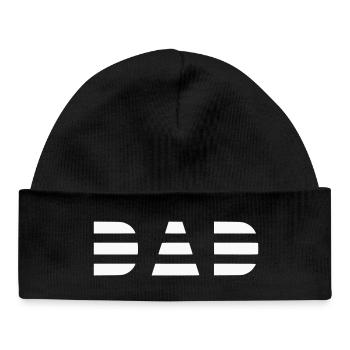 Cool dad logo striped - Baby Organic Beanie - black - Front