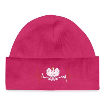Crowned Eagle Heartbeat - Baby Organic Beanie - hot pink - Front