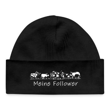 My Followers – Herd of Cows, Cattle, Farm, Farm - Baby Organic Beanie - black - Front