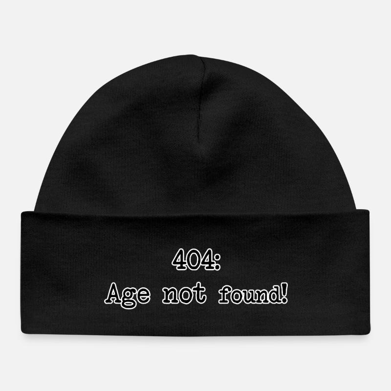 404 : T-shirt d’anniversaire Âge non trouvé - Bonnet bébé bio - noir