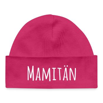 Mamitän Lustiges Wortspiel Kapitän Mama Anker - Baby Organic Mütze - hot Pink - Vorne