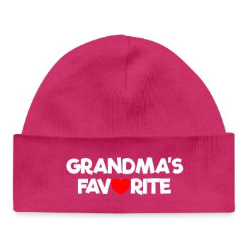 Petit-enfant préféré Cœur rouge Le préféré de grand-mère - Bonnet bébé bio - hot pink - Devant