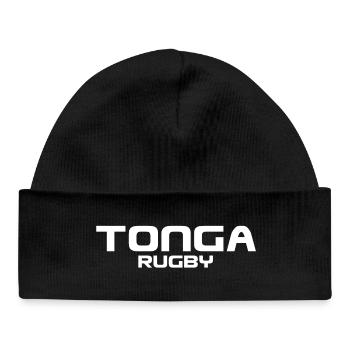 Tonga Rugby - Sport - Südsee - Polynesien - Baby Organic Mütze - Schwarz - Vorne