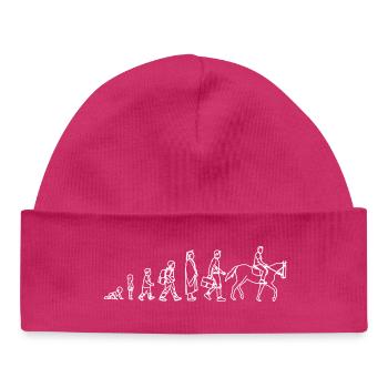 Entwicklung vom Kind zum Pferdereiter - Baby Organic Mütze - hot Pink - Vorne