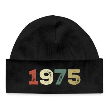 1975 Born 1975 - Baby Organic Beanie - black - Front