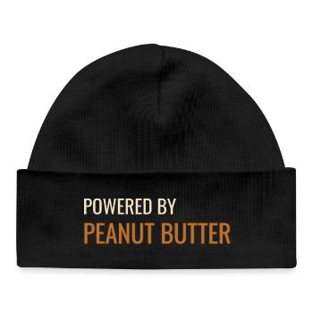 Alimenté par du beurre de cacahuète - Bonnet bébé bio - noir - Devant
