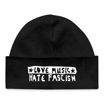 Love Music Haize Fascisme - Bonnet bébé bio - noir - Devant