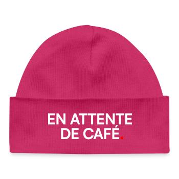 Waiting for coffee humor morning - Baby Organic Beanie - hot pink - Front