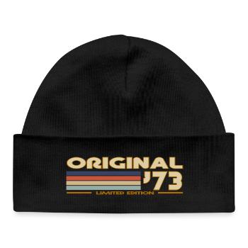Rétro vintage 1973 - Bonnet bébé bio - noir - Devant