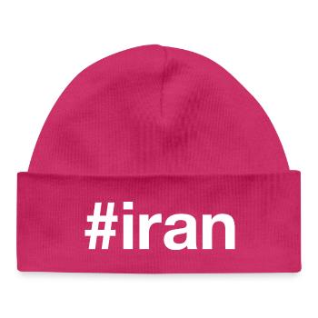 Iran Hashtag - Baby Organic Beanie - hot pink - Front