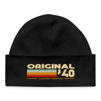 1940 - Baby Organic Beanie - black - Front